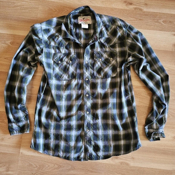Wrangler Other - Wrangler Boys‎ Shirt Size XXL 18-20 Pearl Snap Long Sleeve Western Rodeo